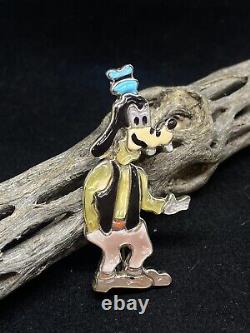 Native American Zuni Multi-color Goofy Sterling Pin& Pendantwith 18 Chain