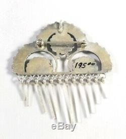 Native American Zuni Petit Point Cluster Chandelier Sterling Silver Pendant Pin