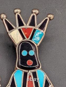 Native American Zuni Silver 925 Lynette Laiwakete Pin/Pendant Turquoise Vintage