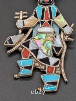 Native American Zuni Silver 925 Lynette Laiwakete Pin/Pendant Turquoise Vintage
