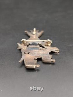 Native American Zuni Silver 925 Lynette Laiwakete Pin/Pendant Turquoise Vintage