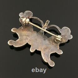 Native American Zuni Silver Multi-stone Inlay Butterfly Pendant Pin Brooch