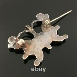 Native American Zuni Silver Multi-stone Inlay Butterfly Pendant Pin Brooch