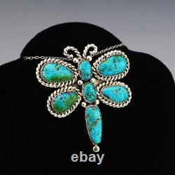 Native American Zuni Sonoran Turquoise Dragonfly Pendant/pin By Diane Lonjose