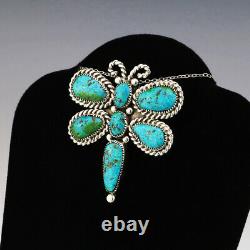 Native American Zuni Sonoran Turquoise Dragonfly Pendant/pin By Diane Lonjose