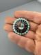 Native American Zuni Sterling Silver Brooch Pendant Signed Vendal Ester Nisha