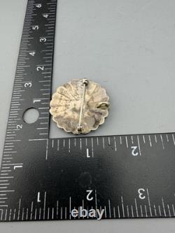 Native American Zuni Sterling Silver Brooch Pendant Signed Vendal Esther Nisha