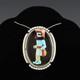 Native American Zuni Sterling Silver Inlay Kachina Pin/pendant By Beverly Etsate