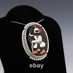 Native American Zuni Sterling Silver Inlay Kachina Pin/pendant By Beverly Etsate