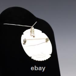 Native American Zuni Sterling Silver Inlay Kachina Pin/pendant By Beverly Etsate