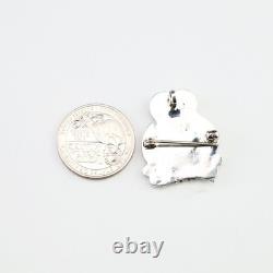 Native American Zuni Sterling Silver Inlay Owl Pin/pendant Reginda Kallestewa
