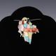 Native American Zuni Sterling Silver & Inlay Parrot Pin/pendant By Loretta Gia