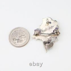 Native American Zuni Sterling Silver & Inlay Parrot Pin/pendant By Loretta Gia