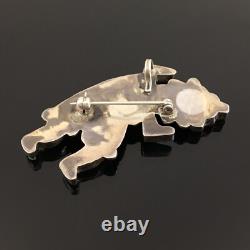 Native American Zuni Sterling Silver Mosaic Inlay Rainbow Man Pin Pendant