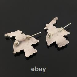 Native American Zuni Sterling Silver Multi-stone Inlay Thunderbird Pin Pair
