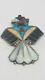 Native American Zuni Sterling Silver Multicolored Inlay Brooch Pin Bird
