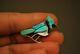 Native American Zuni Turquoise Mop Bk Onyx Bird Sterling Silver Pin A. Lonjose