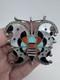 Native American Zuni Turquoise Multistone Inlaid Butterfly Pin/pendant