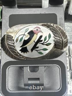 Native American Zuni Unsigned Bird Mother Of Pearl Inlay Brooch