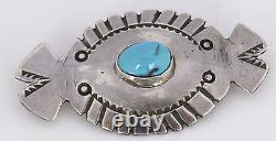 Native American sterling Turquoise pin brooch-Povi Jemu (Ray) Tafoya SANTA CLARA