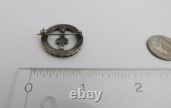 Native American sterling silver zuni vtg petite point turquoise cross dangle pin