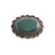 Native Fred Harvey Era Sterling Silver Turquoise Stamped Concho Pin / Brooch