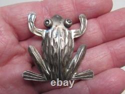 Native american sterling silver frog pin