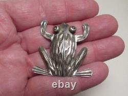 Native american sterling silver frog pin