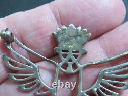Native american sterling silver pin signed BW