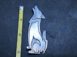 Native american sterling silver wolf pin