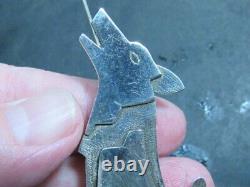 Native american sterling silver wolf pin