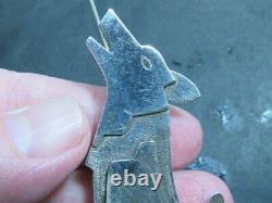 Native american sterling silver wolf pin