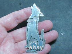 Native american sterling silver wolf pin
