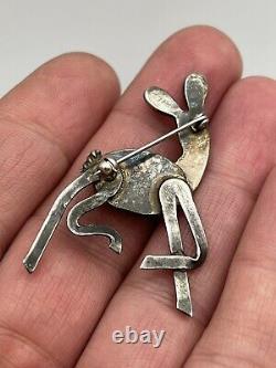 Native american turquoise sterling silver KANGAROO Pin Brooch