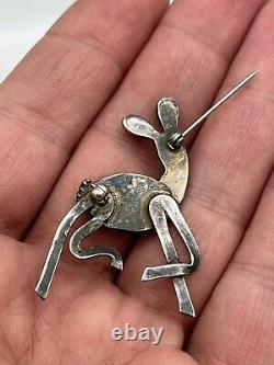 Native american turquoise sterling silver KANGAROO Pin Brooch