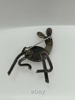 Native american turquoise sterling silver KANGAROO Pin Brooch