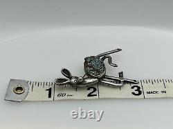 Native american turquoise sterling silver KANGAROO Pin Brooch