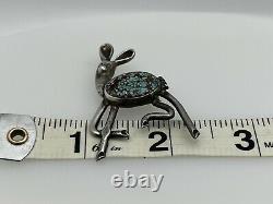 Native american turquoise sterling silver KANGAROO Pin Brooch