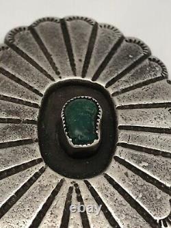 Native american vintage Pin Brooch Turquois 900 Coin Silver