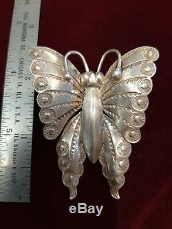 Navajo 1930s sterling silver butterfly pin