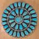 Navajo 925 Sterling Silver Turquoise Petit Point Southwest Pin Pendant Lm Begay
