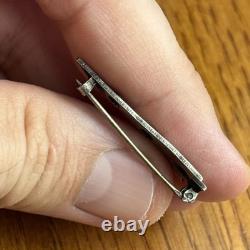 Navajo Arrowhead Stamped Pin Sterling Silver C-Clasp Vintage Harvey Era C