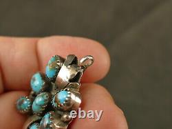 Navajo Blue Turquoise Silver Pendant Pin Vintage Tucson Estate