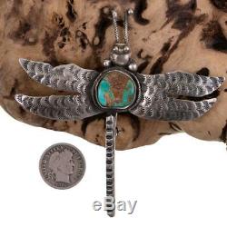 Navajo Brooch Sterling Silver ROYSTON Turquoise DRAGONFLY Old Pawn Style Pin