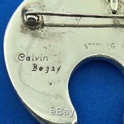 Navajo Calvin Begay 925 Sterling Silver Multi Stone Medicine Bear Pin Pendant
