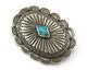 Navajo Concho Handmade Pin Sterling Silver Turquoise Vintage Artist