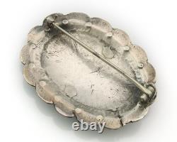 Navajo Concho Handmade Pin Sterling Silver Turquoise Vintage Artist