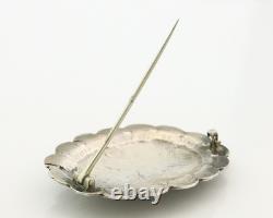 Navajo Concho Handmade Pin Sterling Silver Turquoise Vintage Artist