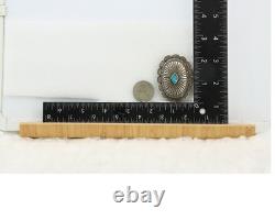 Navajo Concho Handmade Pin Sterling Silver Turquoise Vintage Artist