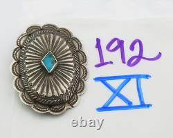Navajo Concho Handmade Pin Sterling Silver Turquoise Vintage Artist